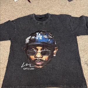 Medium Kendrick Lamar Graphic T-Shirt with Blue and White Design